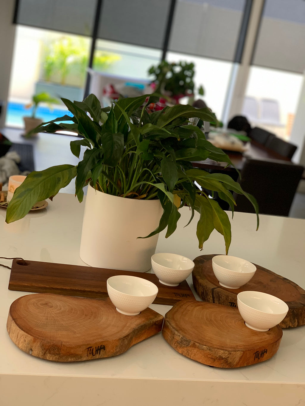 Silky Oak & Spotted Gum Boards with Condiment, Dip & Oil Dishes